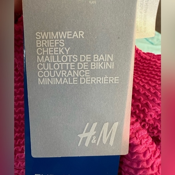 H&M PINK ribbed bikini bottom NWT‎ size 10 Barbie - Picture 3 of 6